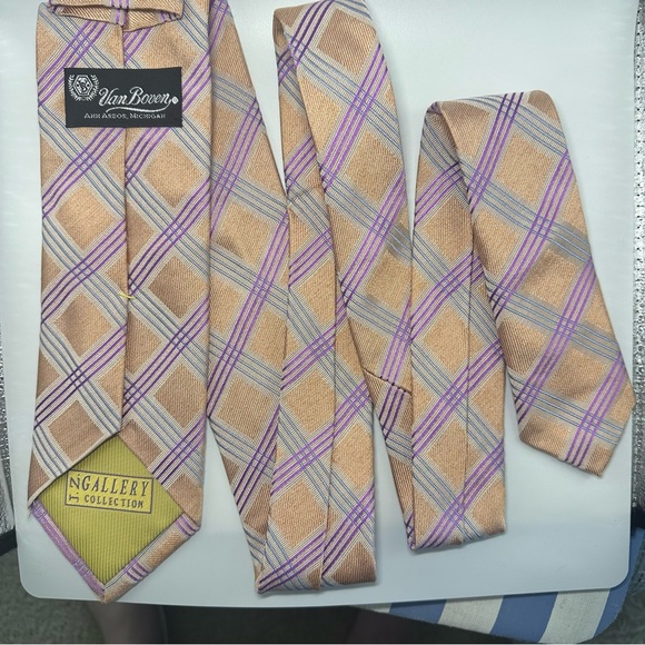 J. Z. Richards Gallery Collection Silk Plaid Classic Tie by Van Boven - Picture 4 of 6